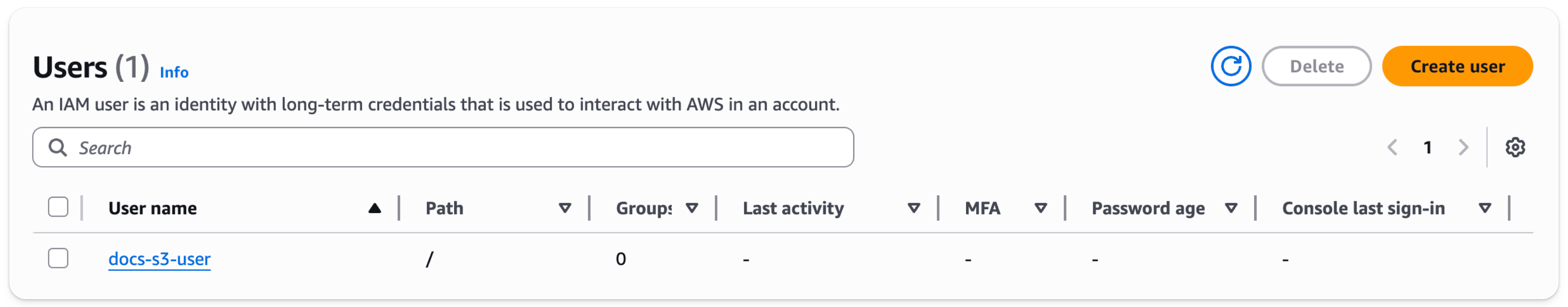 AWS IAM Management Console - Adding a new user
