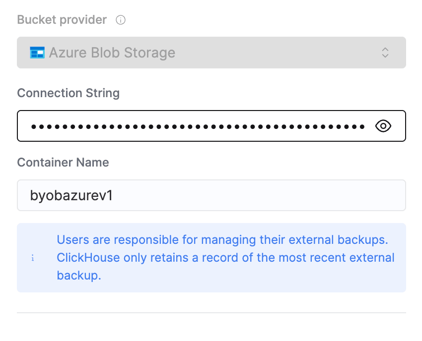 أدخل سلسلة الاتصال واسم الحاوية لحساب Azure Storage الخاص بك
