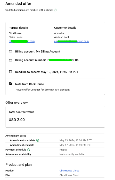 GCP Marketplace 优惠摘要