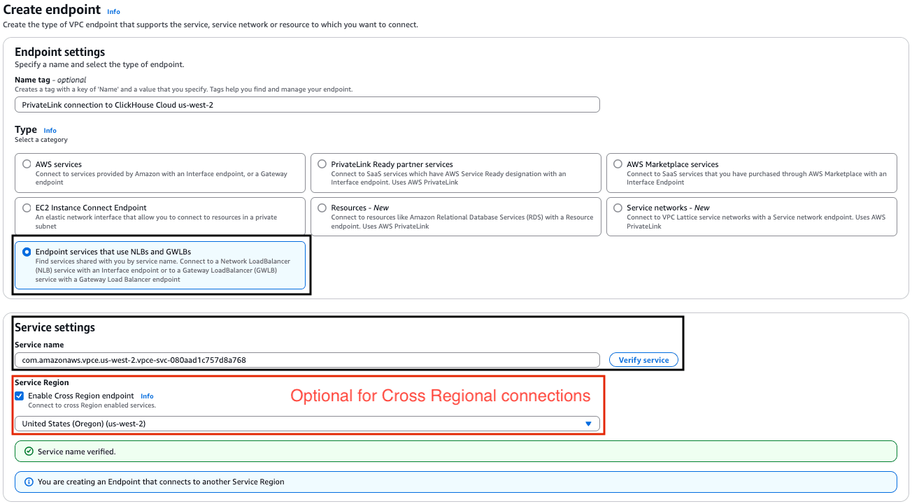 Configuración de endpoints de AWS PrivateLink