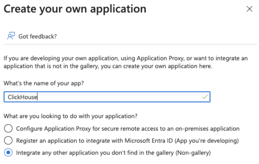 Azure Non-Gallery App