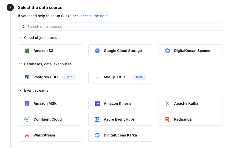 Select data source