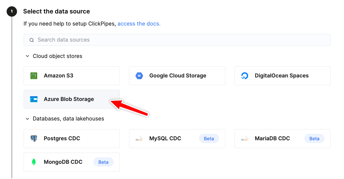 Azure Blob Storage 선택