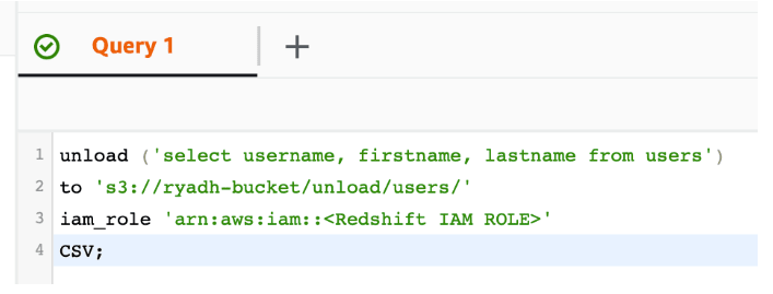 Redshift에서 S3로 UNLOAD