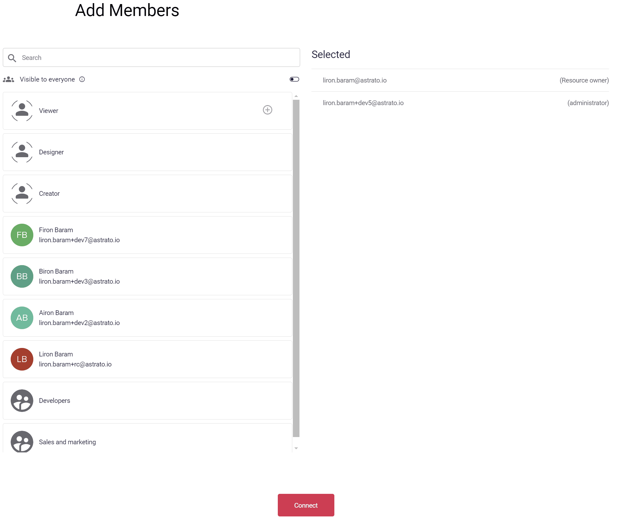 Acceso de usuario para conectarse a ClickHouse en Astrato