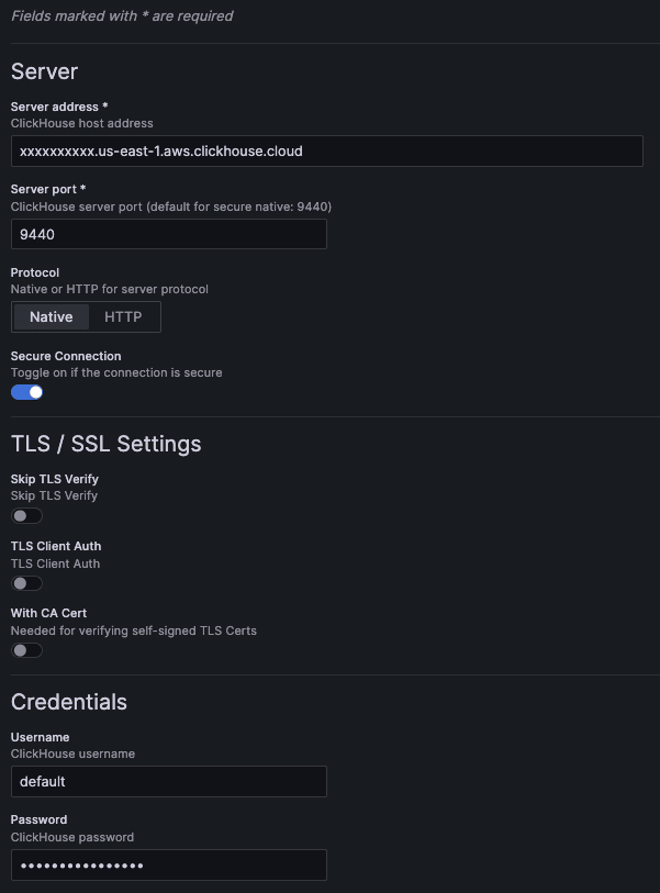 Exemple de configuration native sécurisée