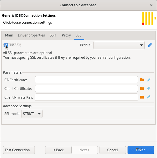 Activer SSL si nécessaire