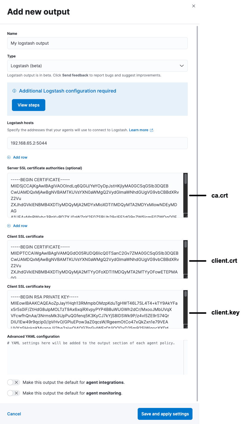 Añadir salida de Logstash